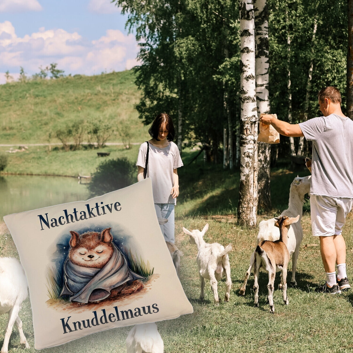 Nachtaktive Knuddelmaus Kissen Kuschelige Fledermaus
