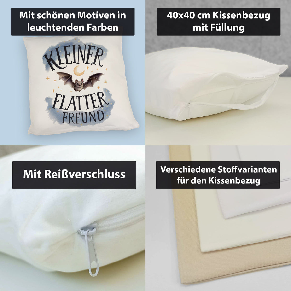 Kleiner Flatterfreund Fledermaus Kissen