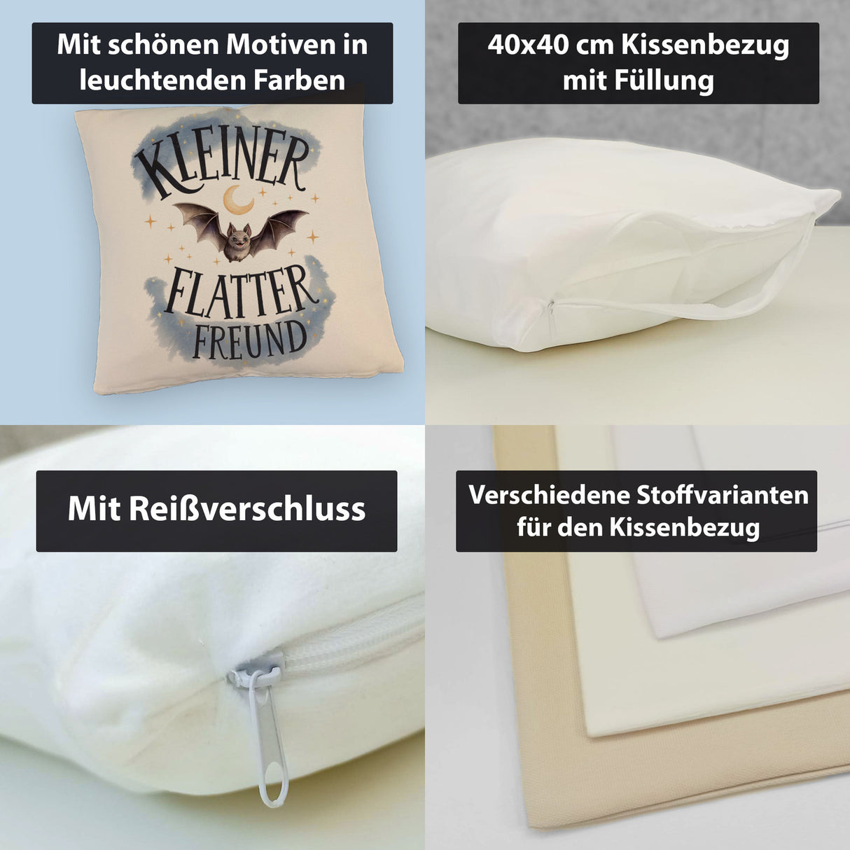 Kleiner Flatterfreund Fledermaus Kissen