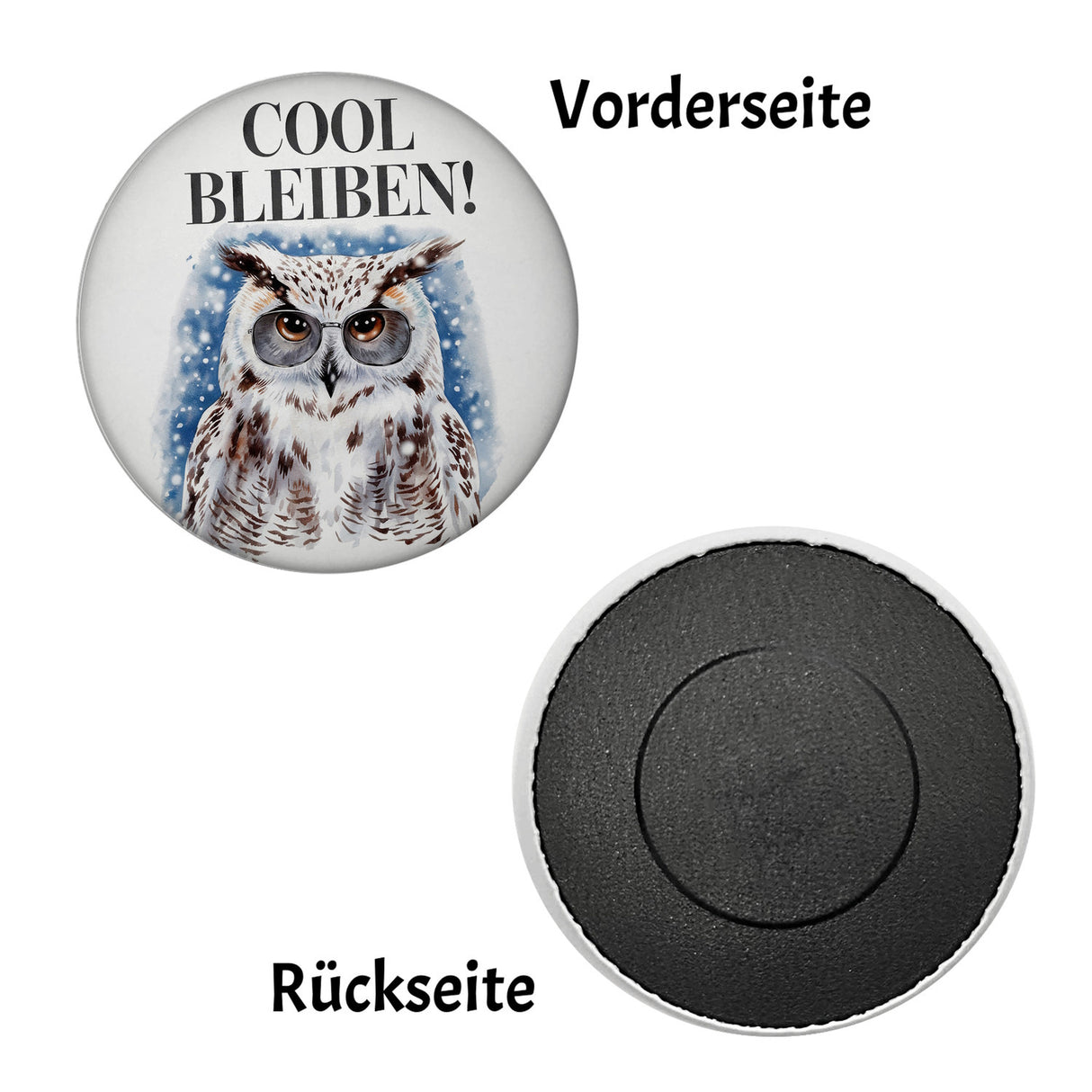 Schneeeule mit Sonnenbrille Cool bleiben Magnet