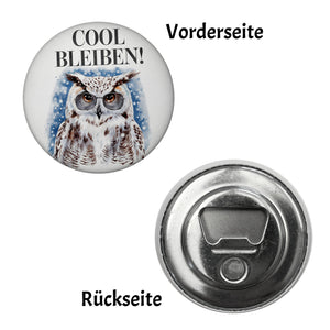 Schneeeule mit Sonnenbrille Cool bleiben Magnet
