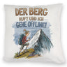 Der Berg ruft Kissen Wanderer mit Rucksack
