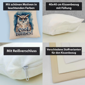 Cool bleiben Kissen Schneeeule mit Sonnenbrille