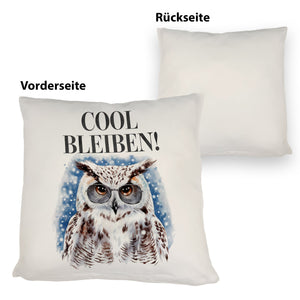 Schneeeule mit Sonnenbrille Cool bleiben Kissen