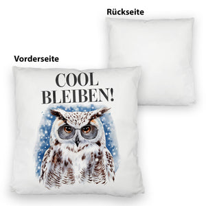Schneeeule mit Sonnenbrille Cool bleiben Kissen
