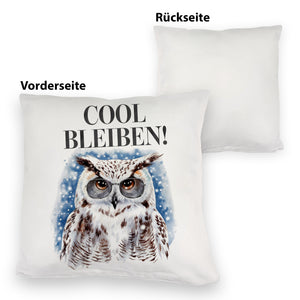 Schneeeule mit Sonnenbrille Cool bleiben Kissen
