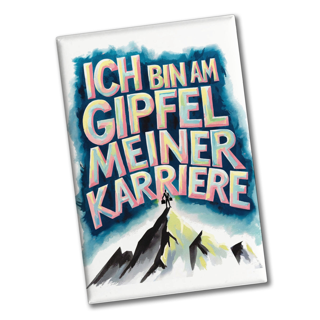 Gipfel meiner Karriere Souvenir Souvenir Magnet Geschäftsperson auf Berggipfel