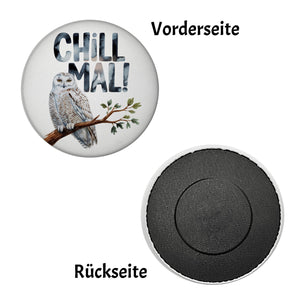 Entspannte Schneeeule Chill mal Magnet
