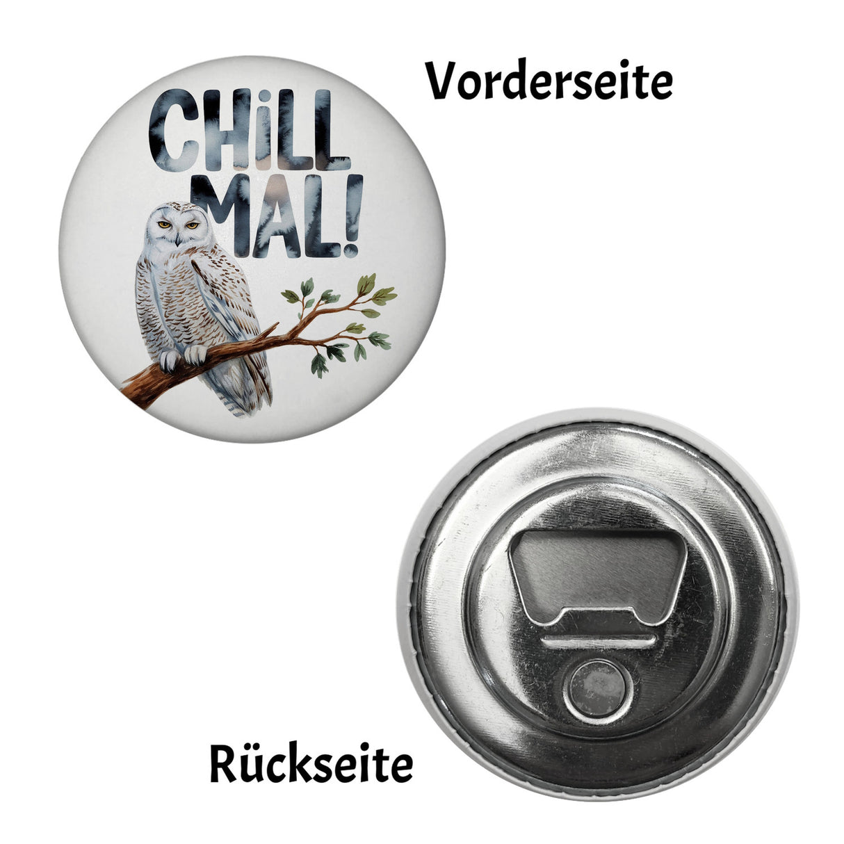 Entspannte Schneeeule Chill mal Magnet