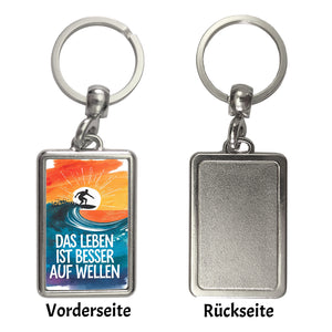 Surfer auf Welle Besser auf Wellen Schlüsselanhänger