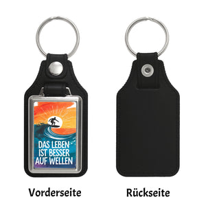 Surfer auf Welle Besser auf Wellen Schlüsselanhänger