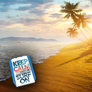 Surfer auf Welle Keep Calm and surf on Parkscheibe