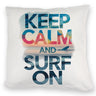 Surfer auf Welle Keep Calm and surf on Kissen