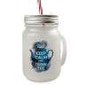 Keep calm und trink Tee Trinkglas mit Bambusdeckel