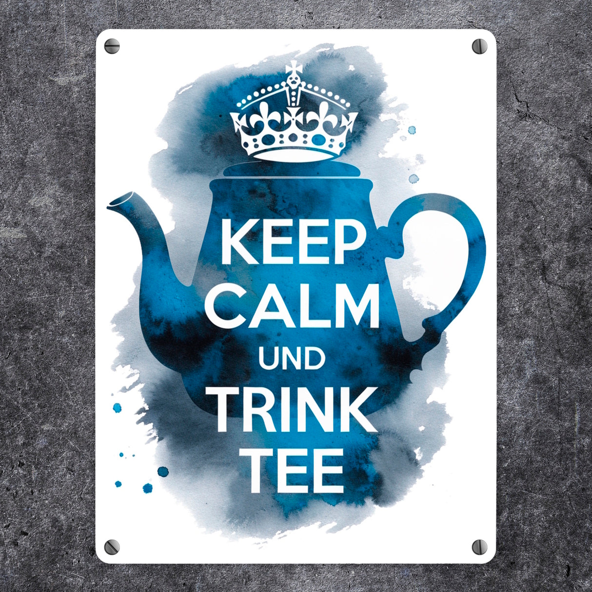 Keep calm und trink Tee Metallschild in 15x20 cm