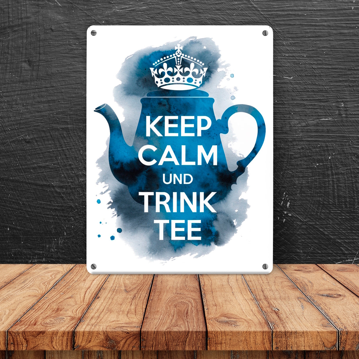 Keep calm und trink Tee Metallschild in 15x20 cm