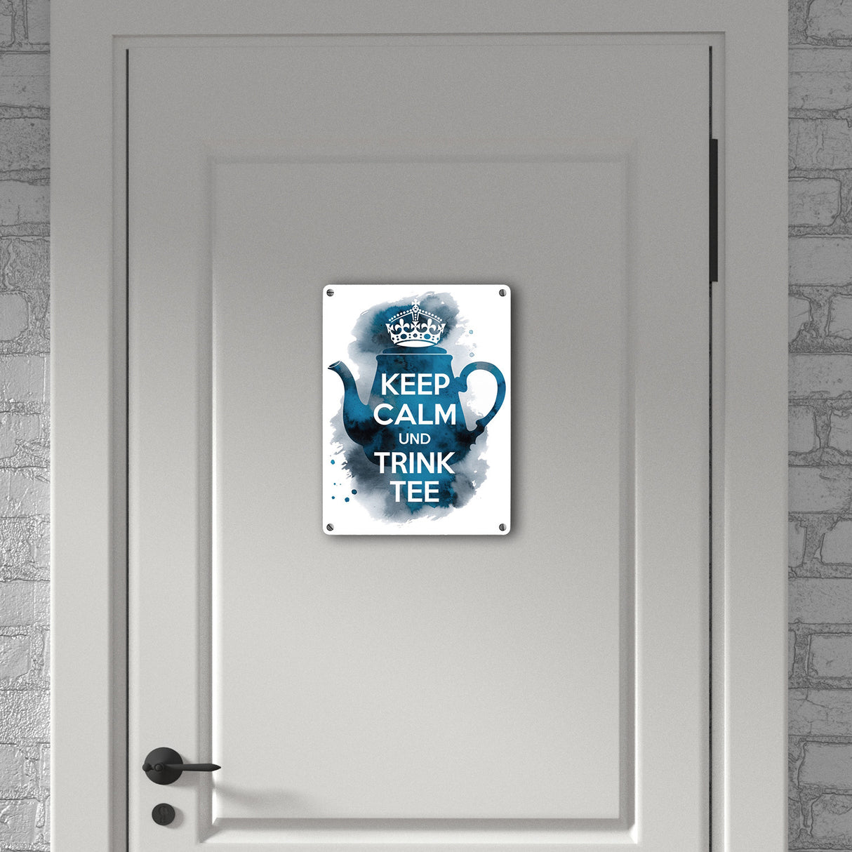 Keep calm und trink Tee Metallschild in 15x20 cm