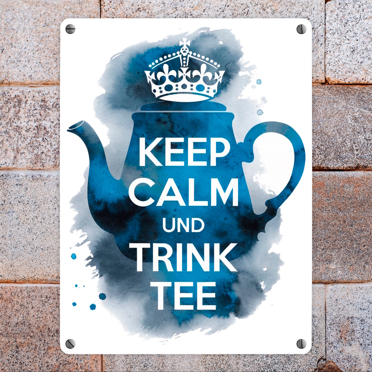 Keep calm und trink Tee Metallschild in 15x20 cm