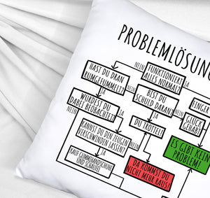 Es gibt kein Problem! Flussdiagramm zur Problemlösung Kissen