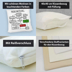 Es gibt kein Problem! Flussdiagramm zur Problemlösung Kissen