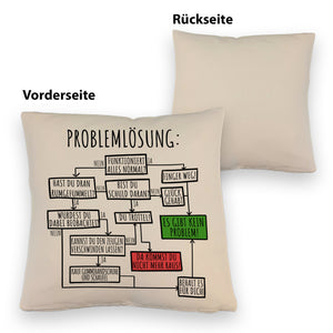 Es gibt kein Problem! Flussdiagramm zur Problemlösung Kissen