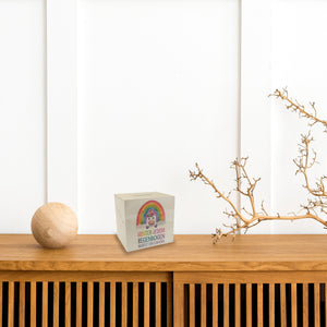 Lächelndes Einhorn Spardose Hinter jedem Regenbogen