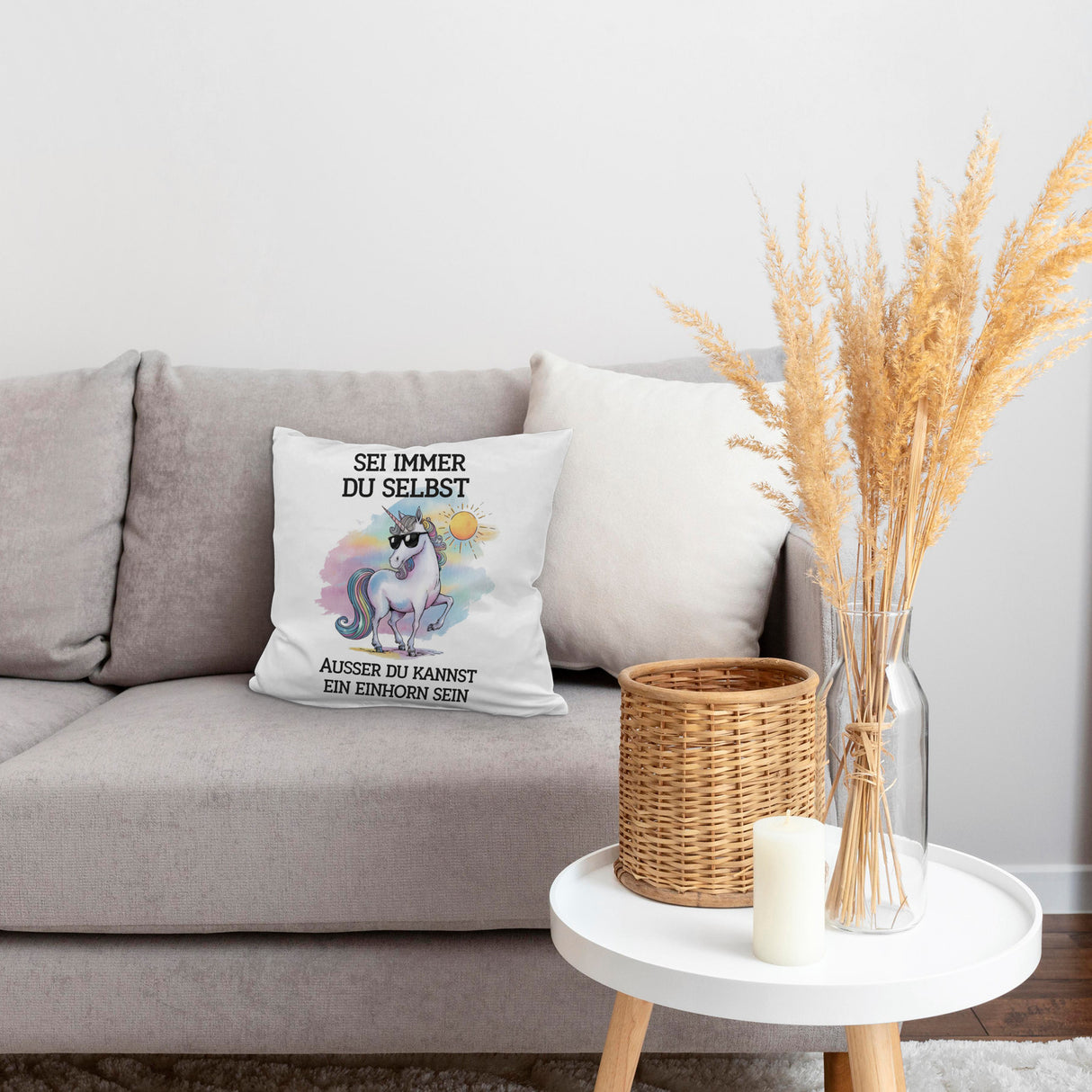 Einhorn mit Sonnenbrille Kissen Sei ein Einhorn