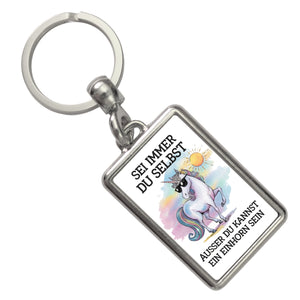 Einhorn mit Sonnenbrille Schlüsselanhänger Sei ein Einhorn