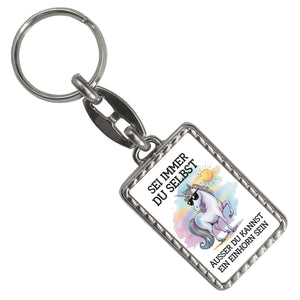 Einhorn mit Sonnenbrille Schlüsselanhänger Sei ein Einhorn