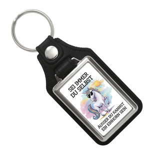 Einhorn mit Sonnenbrille Schlüsselanhänger Sei ein Einhorn