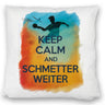 Tischtennisspieler in Aktion Kissen Keep Calm und Schmetter weiter