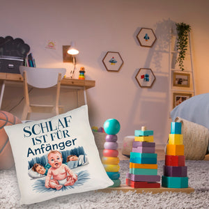 Schlaf ist für Anfänger Kissen Baby in Windeln