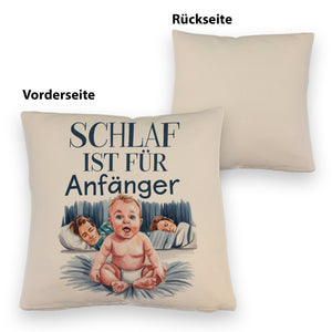 Schlaf ist für Anfänger Kissen Baby in Windeln
