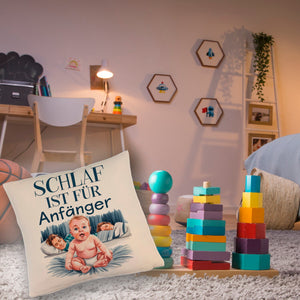 Schlaf ist für Anfänger Kissen Baby in Windeln