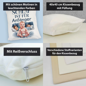 Schlaf ist für Anfänger Kissen Baby in Windeln