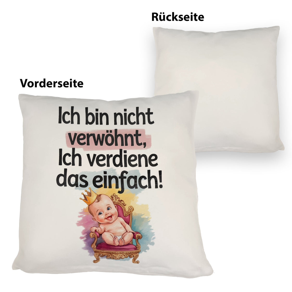 Baby auf Thron - Ich verdiene das Kissen