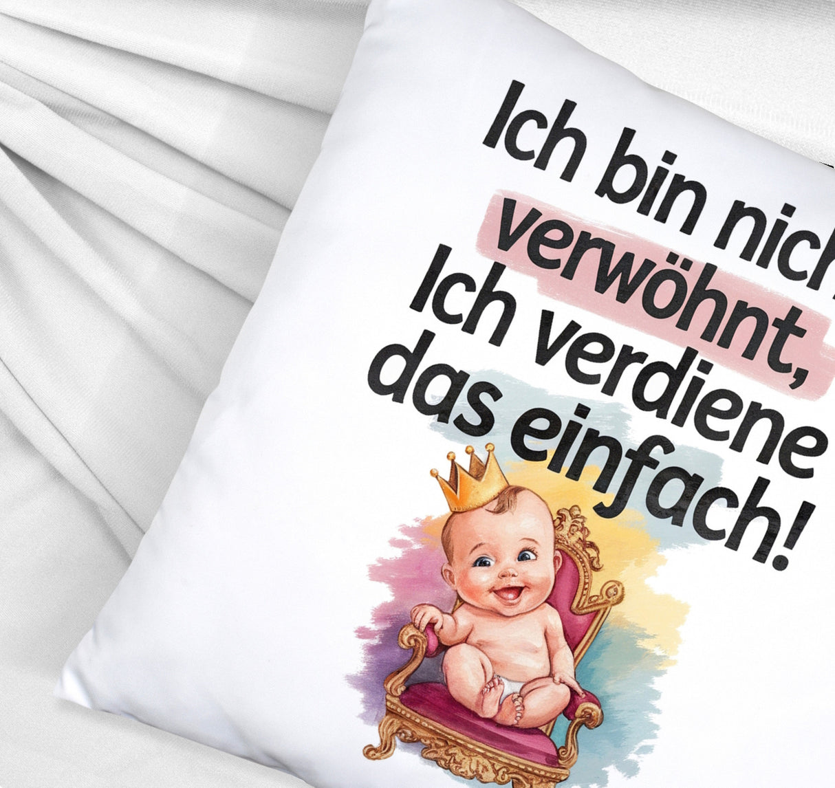 Baby auf Thron - Ich verdiene das Kissen