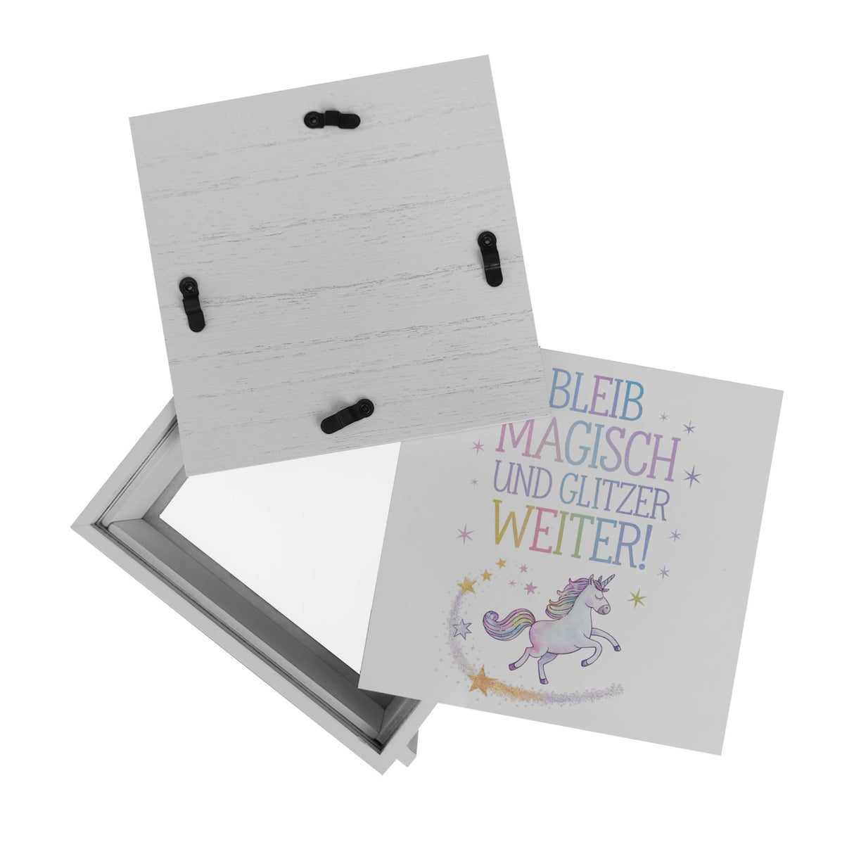Einhorn mit Regenbogenmähne Spardose Bleib magisch, glitzer weiter