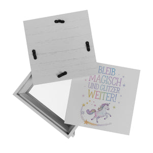 Einhorn mit Regenbogenmähne Spardose Bleib magisch, glitzer weiter