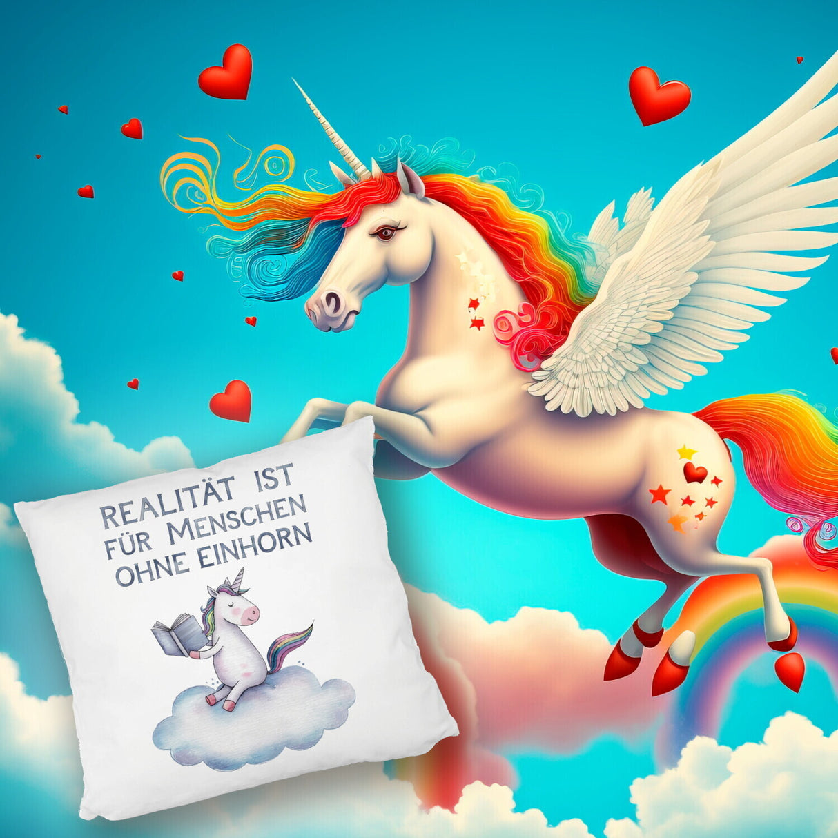 Realität ist für Menschen ohne Einhorn Kissen