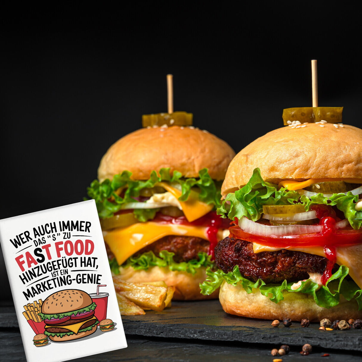 Fast Food - FAT FOOD Souvenir Souvenir Magnet für Burger Fans