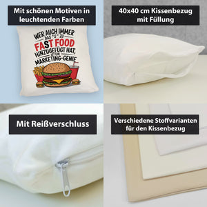 Fast Food - FAT FOOD Kissen für Burger Fans