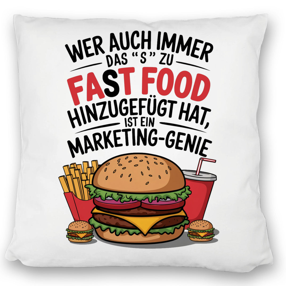 Fast Food - FAT FOOD Kissen für Burger Fans