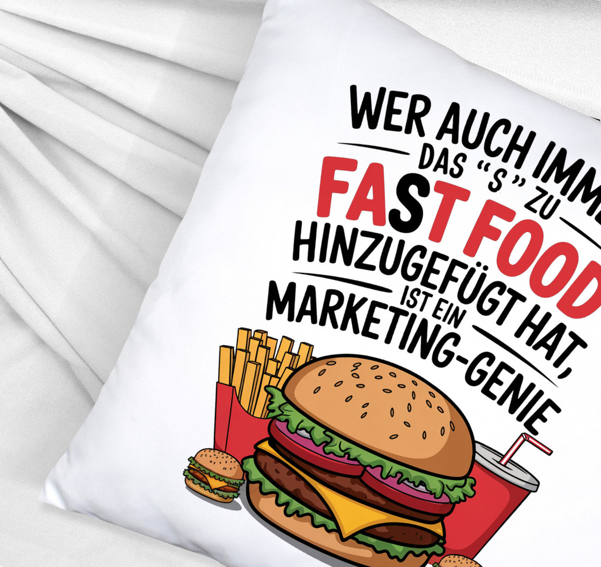 Fast Food - FAT FOOD Kissen für Burger Fans