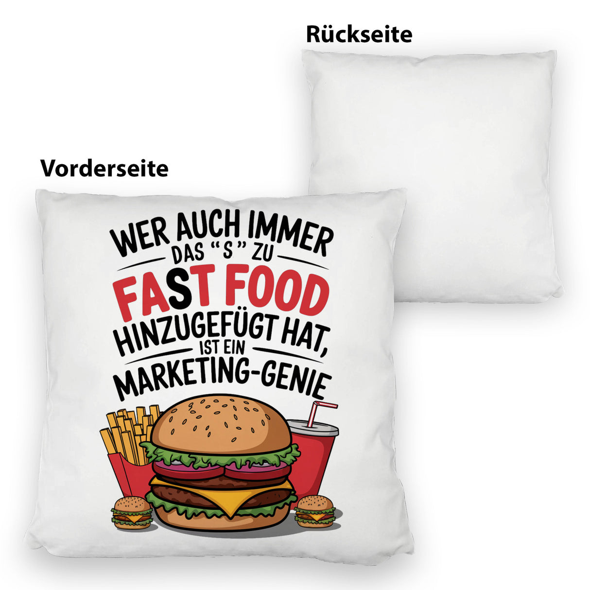 Fast Food - FAT FOOD Kissen für Burger Fans