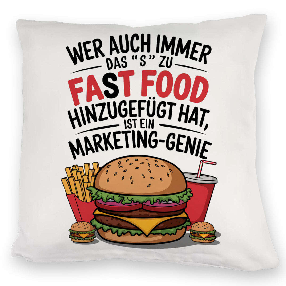 Fast Food - FAT FOOD Kissen für Burger Fans