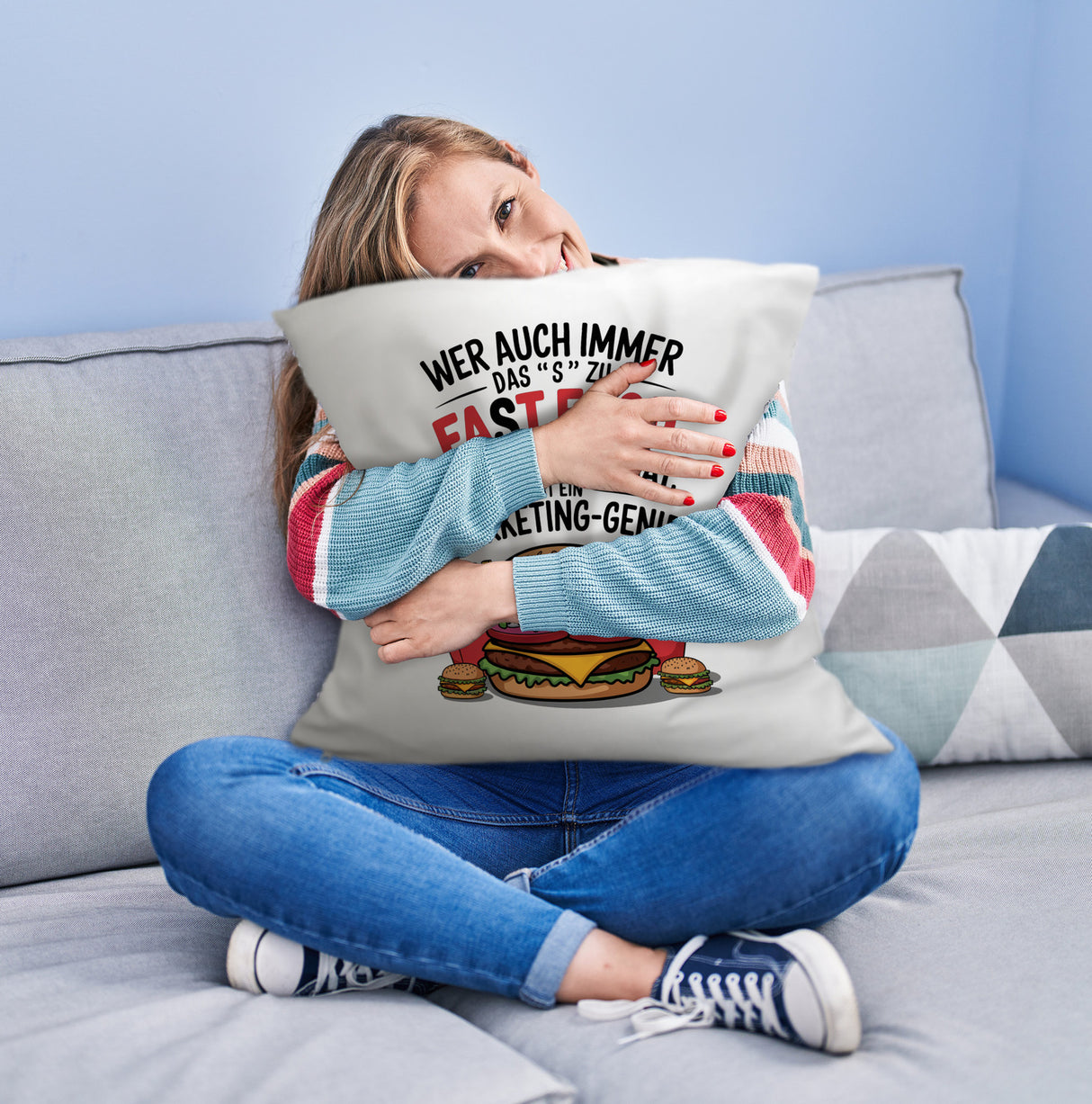 Fast Food - FAT FOOD Kissen für Burger Fans