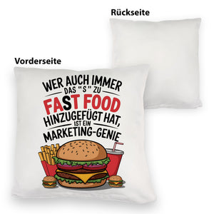 Fast Food - FAT FOOD Kissen für Burger Fans