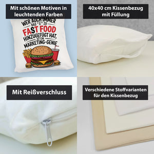 Fast Food - FAT FOOD Kissen für Burger Fans