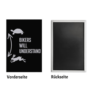 Bikers will understand Souvenir Souvenir Magnet mit Hase und Schildkröte für Motorradfahrer